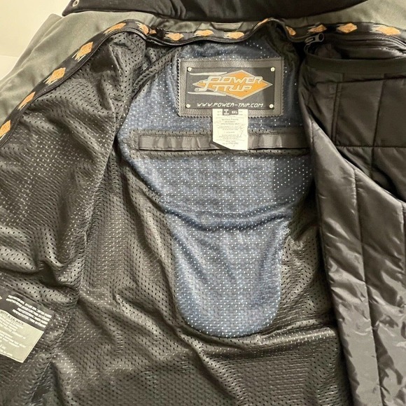 Power Trip Motorcycle 3XL Polyester Jacket Armored Padded Back Elbows Black - Picture 8 of 12